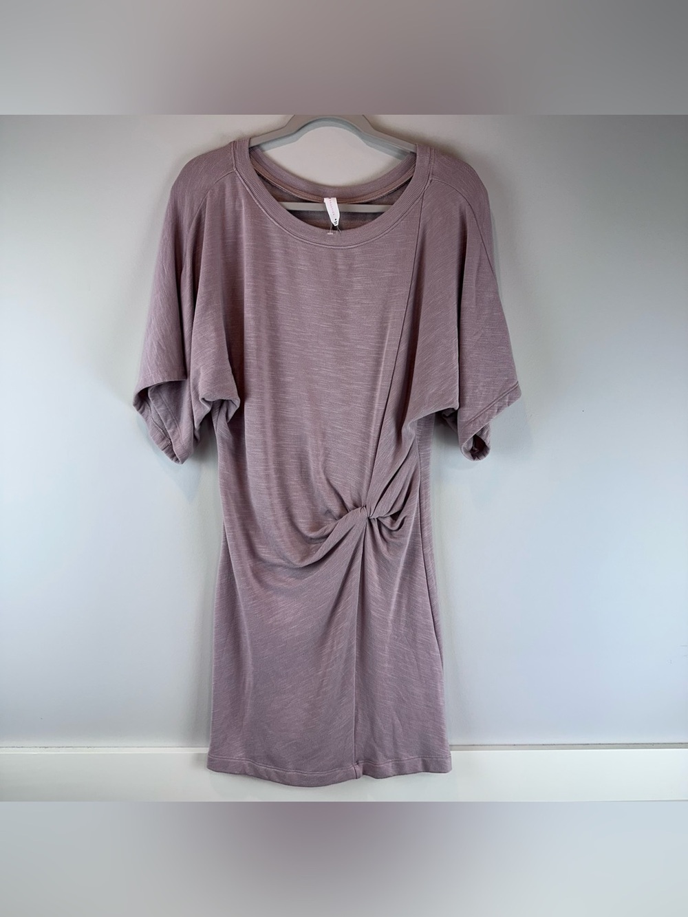 Daily Practice Anthropologie Pink Purple Casual Side-Twist Tee Dress Size Medium